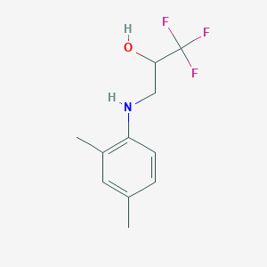 molecular formula C11H14F3NO B13336227 3-((2,4-Dimethylphenyl)amino)-1,1,1-trifluoropropan-2-ol 