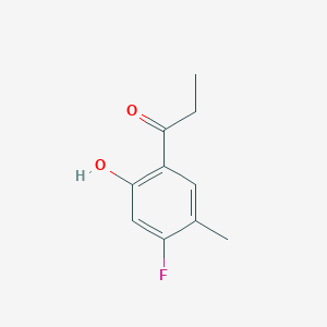 molecular formula C10H11FO2 B13336251 1-(4-Fluoro-2-hydroxy-5-methylphenyl)propan-1-one 