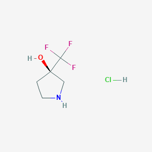 molecular formula C5H9ClF3NO B13336255 (R)-3-(Trifluoromethyl)pyrrolidin-3-ol hydrochloride 