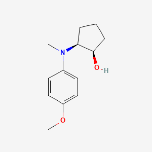 molecular formula C13H19NO2 B13336313 (1R,2S)-2-((4-Methoxyphenyl)(methyl)amino)cyclopentan-1-ol 