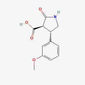 molecular formula C12H13NO4 B13336317 Rel-(3R,4S)-4-(3-methoxyphenyl)-2-oxopyrrolidine-3-carboxylic acid 