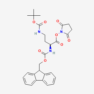 molecular formula C28H31N3O8 B13336320 Fmoc-Dab(Boc)-OSu 