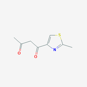 molecular formula C8H9NO2S B13336327 1-(2-Methyl-1,3-thiazol-4-yl)butane-1,3-dione 