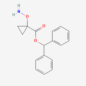 molecular formula C17H17NO3 B13336361 Benzhydryl 1-(aminooxy)cyclopropane-1-carboxylate 