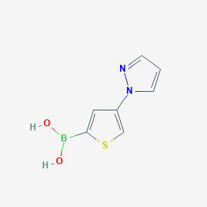 molecular formula C7H7BN2O2S B13336375 (4-(1H-Pyrazol-1-yl)thiophen-2-yl)boronic acid 