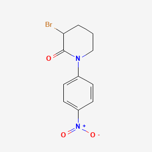 molecular formula C11H11BrN2O3 B13336402 3-Bromo-1-(4-nitrophenyl)piperidin-2-one 