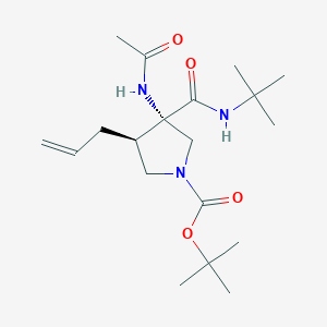 tert-Butyl (3S,4R)-3-acetamido-4-allyl-3-(tert-butylcarbamoyl)pyrrolidine-1-carboxylate