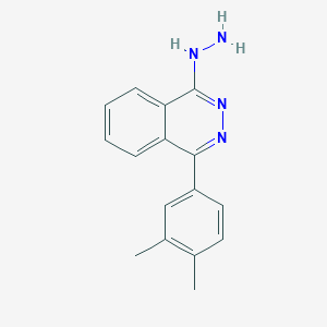 molecular formula C16H16N4 B13336422 1-(3,4-Dimethylphenyl)-4-hydrazinylphthalazine CAS No. 304863-83-0