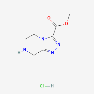 molecular formula C7H11ClN4O2 B13336444 Methyl 5,6,7,8-tetrahydro-[1,2,4]triazolo[4,3-a]pyrazine-3-carboxylate hydrochloride 