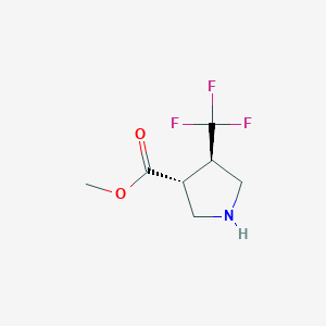 molecular formula C7H10F3NO2 B13336478 Methyl (3R,4R)-4-(trifluoromethyl)pyrrolidine-3-carboxylate 