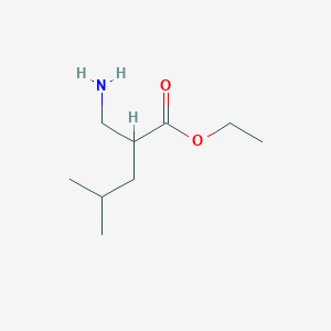 molecular formula C9H19NO2 B13336480 Ethyl 2-(aminomethyl)-4-methylpentanoate 