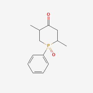 molecular formula C13H17O2P B13336509 2,5-Dimethyl-1-oxo-1-phenyl-phosphinan-4-one CAS No. 61124-02-5