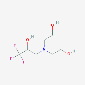 molecular formula C7H14F3NO3 B13336517 3-[Bis(2-hydroxyethyl)amino]-1,1,1-trifluoropropan-2-ol CAS No. 404-07-9