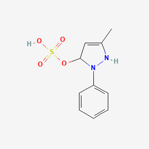 molecular formula C10H12N2O4S B13336519 5-Methyl-2-phenyl-2,3-dihydro-1H-pyrazol-3-yl hydrogen sulfate 