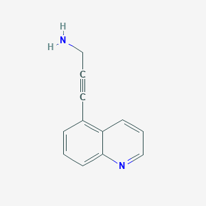 molecular formula C12H10N2 B13336529 3-(Quinolin-5-yl)prop-2-yn-1-amine 