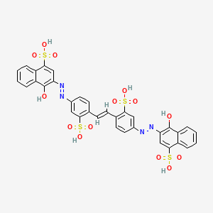 molecular formula C34H24N4O14S4 B13336541 Stilbenavir free acid CAS No. 145037-85-0