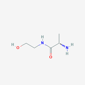 molecular formula C5H12N2O2 B13336544 (2S)-2-amino-N-(2-hydroxyethyl)propanamide CAS No. 61275-23-8