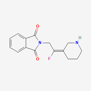 molecular formula C15H15FN2O2 B13336624 (E)-2-(2-Fluoro-2-(piperidin-3-ylidene)ethyl)isoindoline-1,3-dione 