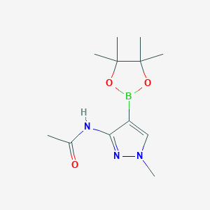 molecular formula C12H20BN3O3 B13336625 N-(1-Methyl-4-(4,4,5,5-tetramethyl-1,3,2-dioxaborolan-2-yl)-1H-pyrazol-3-yl)acetamide 