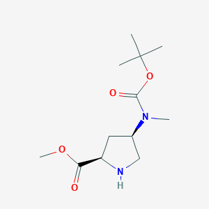 Methyl (2R,4R)-4-((tert-butoxycarbonyl)(methyl)amino)pyrrolidine-2-carboxylate