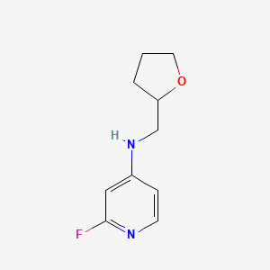 molecular formula C10H13FN2O B13336655 2-Fluoro-N-((tetrahydrofuran-2-yl)methyl)pyridin-4-amine 