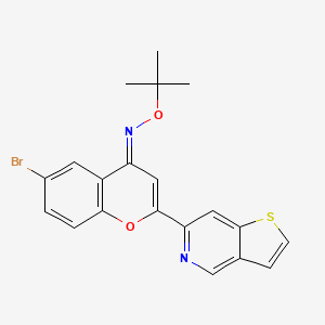 molecular formula C20H17BrN2O2S B13336666 6-Bromo-2-(thieno[3,2-c]pyridin-6-yl)-4H-chromen-4-one O-(tert-butyl) oxime 