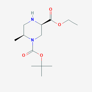 Rel-1-(tert-butyl) 3-ethyl (3R,6S)-6-methylpiperazine-1,3-dicarboxylate