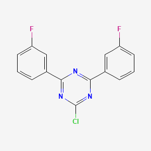 molecular formula C15H8ClF2N3 B13336713 2-Chloro-4,6-bis(3-fluorophenyl)-1,3,5-triazine 