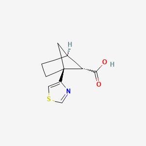 molecular formula C10H11NO2S B13336714 (1S,4S,5S)-1-(Thiazol-4-yl)bicyclo[2.1.1]hexane-5-carboxylic acid 