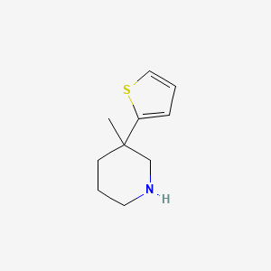 molecular formula C10H15NS B13336718 3-Methyl-3-(thiophen-2-yl)piperidine 