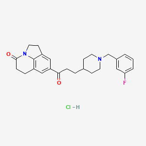 8-(3-(1-(3-Fluorobenzyl)piperidin-4-yl)propanoyl)-1,2,5,6-tetrahydro-4H-pyrrolo[3,2,1-ij]quinolin-4-one hydrochloride