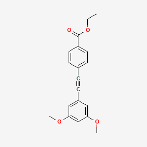 molecular formula C19H18O4 B13336808 Ethyl 4-((3,5-dimethoxyphenyl)ethynyl)benzoate 