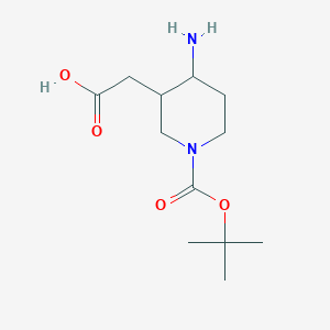 2-(4-Amino-1-(tert-butoxycarbonyl)piperidin-3-yl)acetic acid