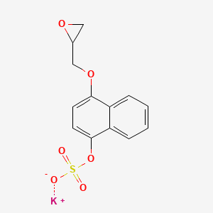 molecular formula C13H11KO6S B13336909 Potassium 4-(oxiran-2-ylmethoxy)naphthalen-1-YL sulfate 