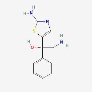 molecular formula C11H13N3OS B13336923 (S)-2-Amino-1-(2-aminothiazol-5-yl)-1-phenylethanol 