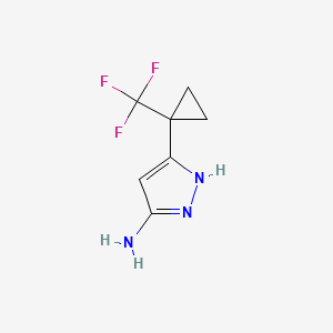 molecular formula C7H8F3N3 B13336927 3-[1-(Trifluoromethyl)cyclopropyl]-1h-pyrazol-5-amine 