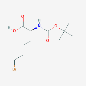 molecular formula C11H20BrNO4 B13336937 (R)-6-bromo-2-((tert-butoxycarbonyl)amino)hexanoicacid 