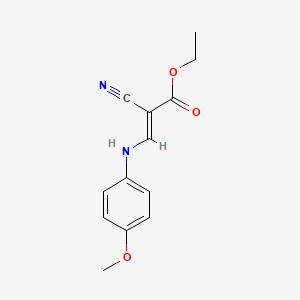 molecular formula C13H14N2O3 B13336963 ethyl (E)-2-cyano-3-(4-methoxyanilino)prop-2-enoate 