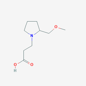 molecular formula C9H17NO3 B13336975 3-(2-(Methoxymethyl)pyrrolidin-1-yl)propanoic acid 