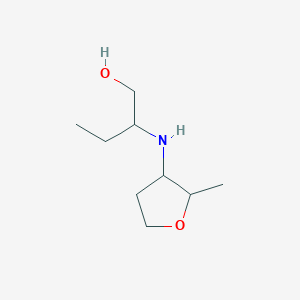 molecular formula C9H19NO2 B13336989 2-[(2-Methyloxolan-3-yl)amino]butan-1-ol 