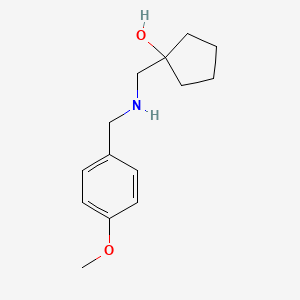 molecular formula C14H21NO2 B13337022 1-(((4-Methoxybenzyl)amino)methyl)cyclopentan-1-ol 