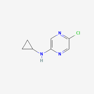 molecular formula C7H8ClN3 B13337060 5-Chloro-N-cyclopropylpyrazin-2-amine 