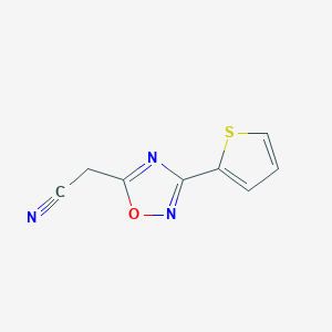 molecular formula C8H5N3OS B13337082 (3-Thien-2-yl-1,2,4-oxadiazol-5-yl)acetonitrile 