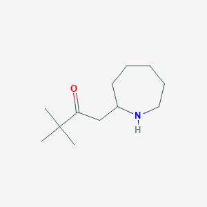 molecular formula C12H23NO B13337101 1-(Azepan-2-yl)-3,3-dimethylbutan-2-one 