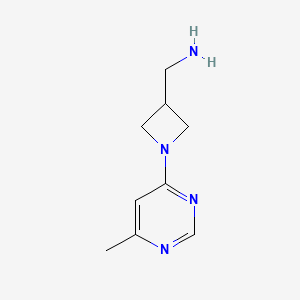 molecular formula C9H14N4 B13337138 (1-(6-Methylpyrimidin-4-yl)azetidin-3-yl)methanamine 