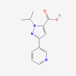 molecular formula C12H13N3O2 B13337156 1-isopropyl-3-(pyridin-3-yl)-1H-pyrazole-5-carboxylic acid 