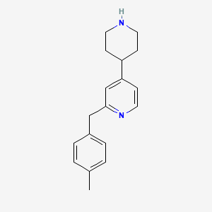 molecular formula C18H22N2 B13337178 2-(4-Methylbenzyl)-4-(piperidin-4-yl)pyridine 