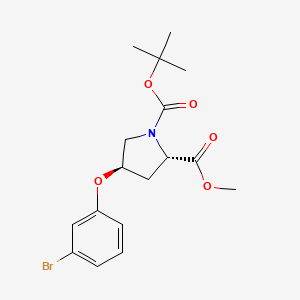 molecular formula C17H22BrNO5 B13337192 1-(tert-Butyl) 2-methyl (2S,4R)-4-(3-bromophenoxy)pyrrolidine-1,2-dicarboxylate 