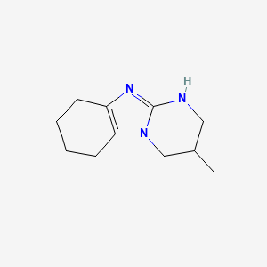 molecular formula C11H17N3 B13337222 12-Methyl-1,8,10-triazatricyclo[7.4.0.0,2,7]trideca-2(7),8-diene 