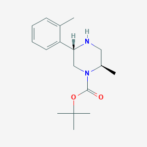 molecular formula C17H26N2O2 B13337253 Rel-tert-butyl (2R,5S)-2-methyl-5-(o-tolyl)piperazine-1-carboxylate 